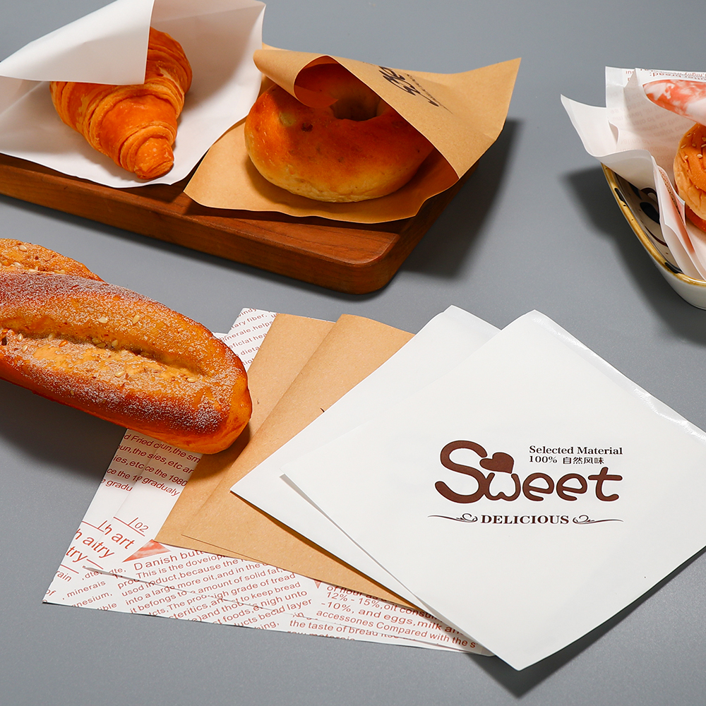 Custom Soft Pretzel Sandwich Wrappers Double Open Grease-Resistant Kraft Paper Bags for Snack Donuts Holder Croissant Paper Bag
