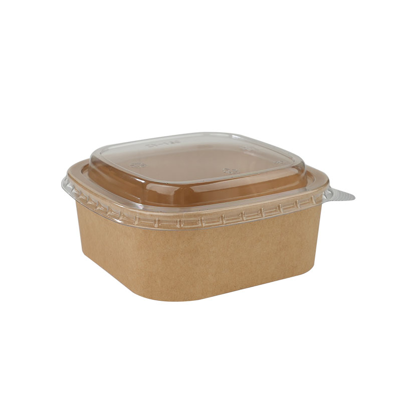 100% Compostable Natural Kraft Salad Bowl Thickened Construction Biodegradable For Restaurant Catering Events