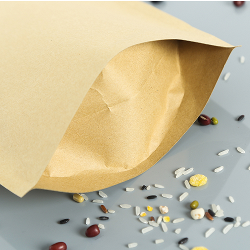 Customized Food Grade Spice Coffee Tea Kraft Paper Zipper Bag Ziplock Stand Up Paper Pouch