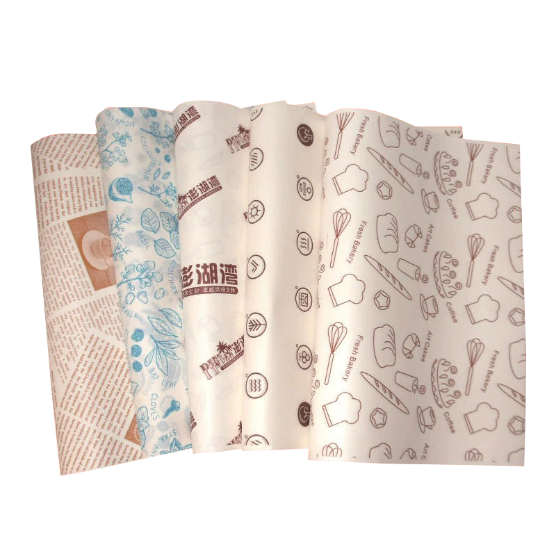 Custom logo Print Disposable Wrapping Food Sheet Wax Deli Sandwich Packaging Burger Hamburger Wrap Greaseproof Paper for Food