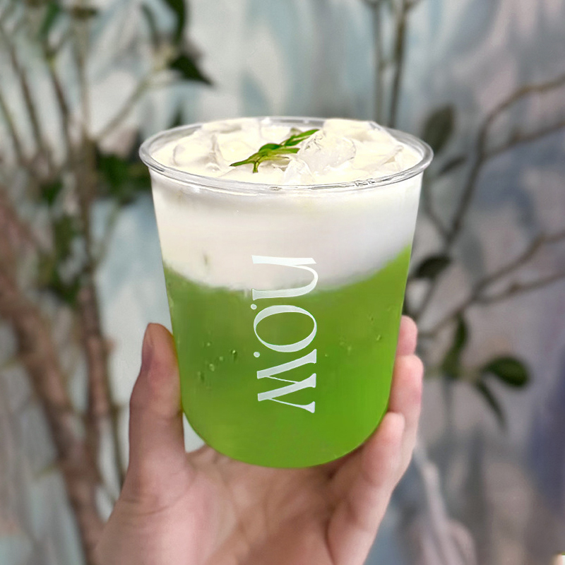6oz 8oz 12oz 14oz 100% Compostable PLA Plastic Cup Custom Printing Fast Food Drink Soda Disposable clear PLA Cups with Lids