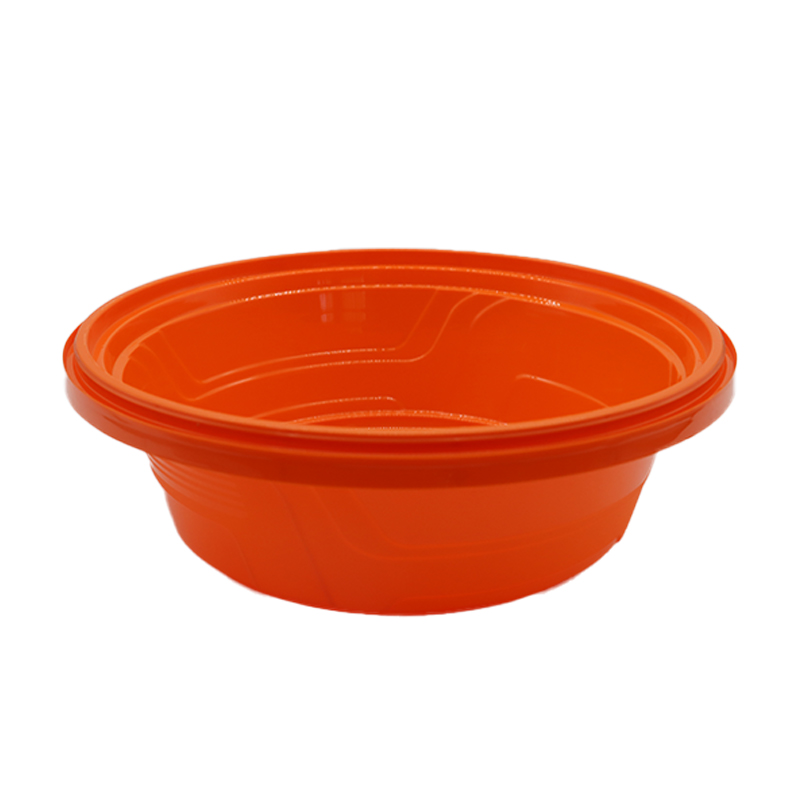 Disposable Biodegradable Round Plastic Bowl Container with Lid for Lunch Food Packaging Takeaway Box