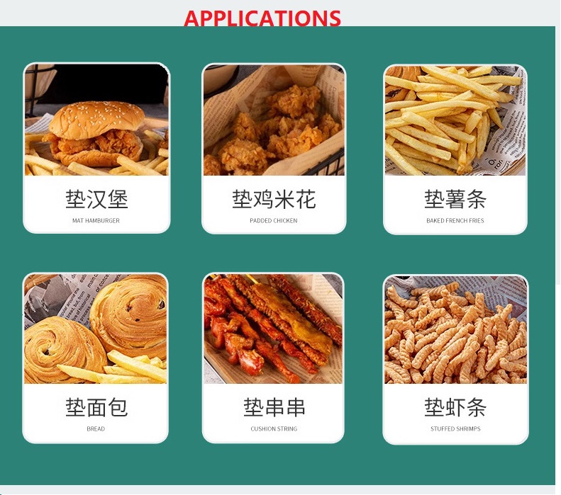 Food Grade Hamburger Wrapper, Greaseproof Paper, Beef Paper