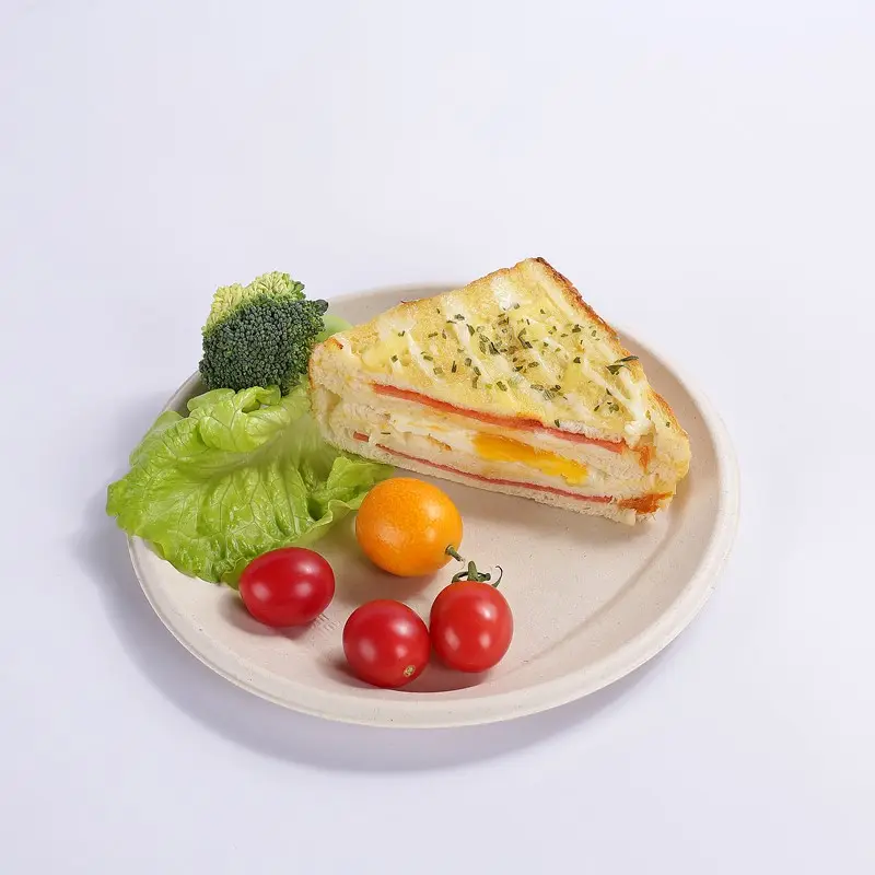 7 Inch 100% Compostable Disposable Paper Plates Heavy Duty Eco-Friendly Biodegradable Sugarcane Bagasse Dinner Plates For Party