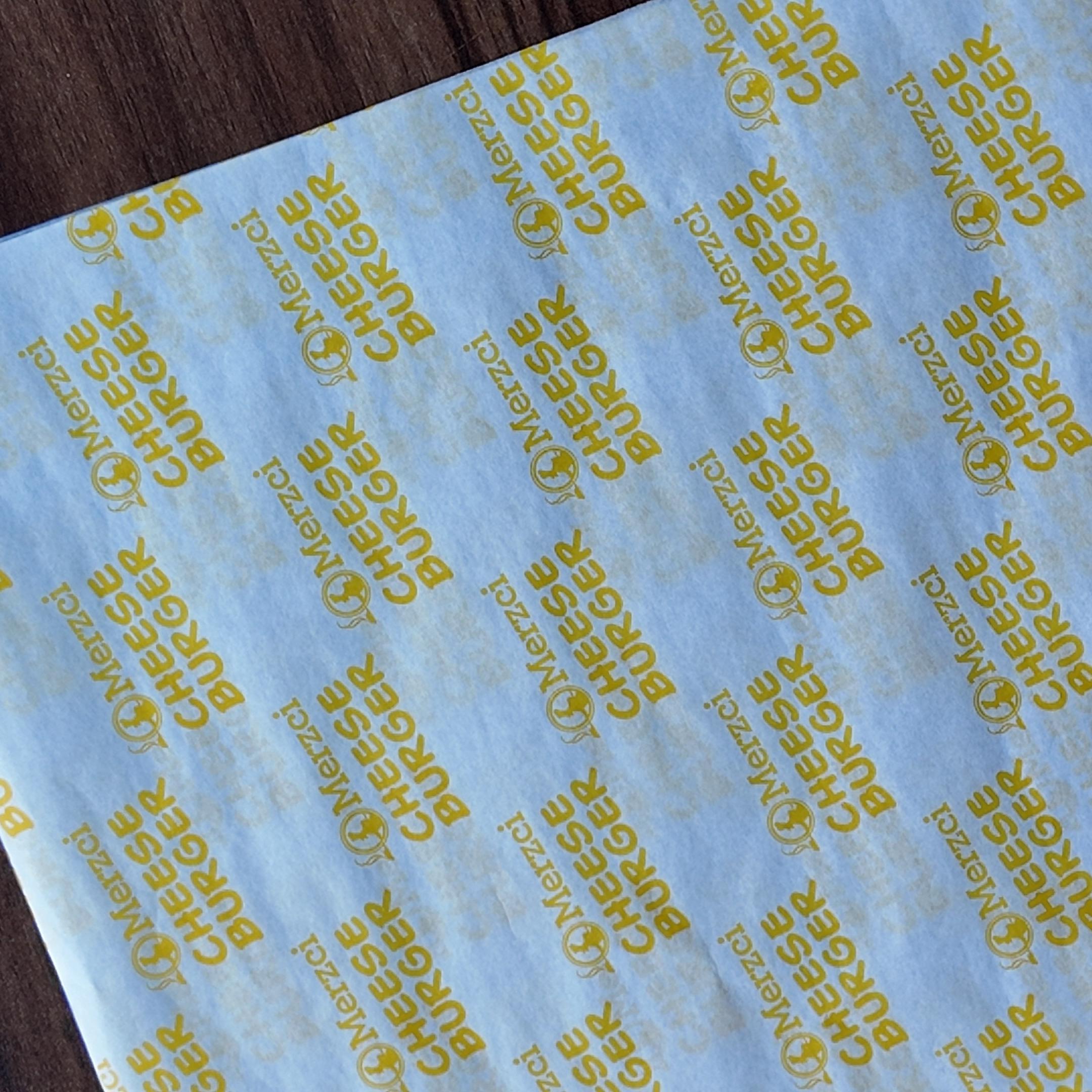 Custom-Made Recyclable Greaseproof PE Coated Virgin Specialty Paper Printed Layers Baking Bread Tray Mat Hamburger Sandwich