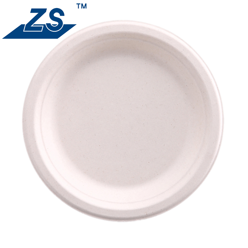 Modern Design Heavy Duty Disposable Bagasse Pulp Plate Compostable Made Corn Starch For Restaurants