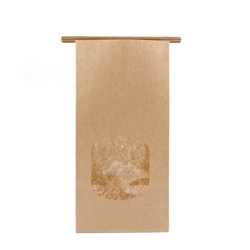 Brown Kraft Food Packaging Paper Bag With Window
