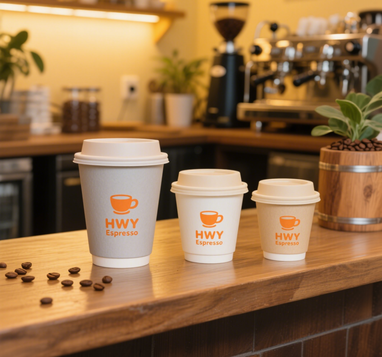 Biodegradable Double Wall Disposable Paper Cup Custom Logo Design Hot Drink Insulated Coffee Cup For Latte Boba Tea Cafe Shop