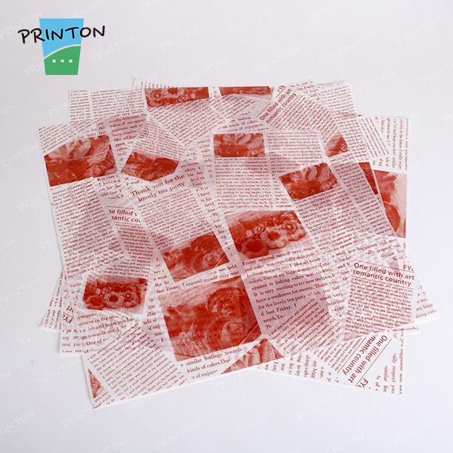 Custom 12" X 12" Grease Proof Brown Food Paper Wax Wrap Paper Sheets For Sandwich Burger Wrapping Paper