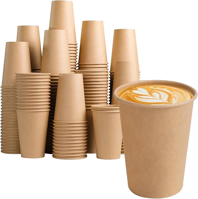 Customized Printed logo Disposable Coffee Paper Cup Biodegradable Double-layer Hot Drink Paper Coffee Cup with Lid