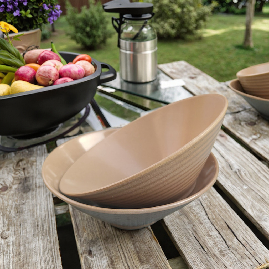 Wholesale Plant-Fiber Rice Husk Salad Bowl BPA-Free Plastic-Free Heat Resistant Carved Luxury Design Food Grade for Wedding