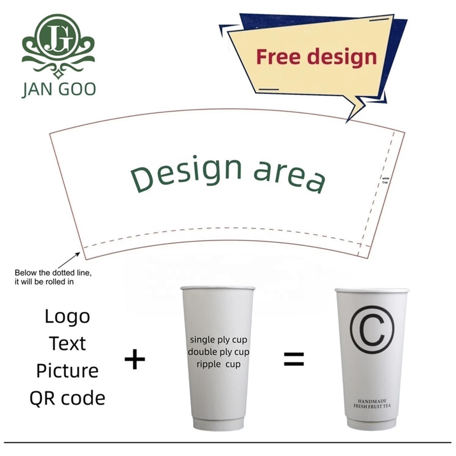 Custom Logo Disposable Double Wall Coffee PLA Paper Cup Waterproof 4oz/8oz/10oz/12oz/14oz/16oz Hot Drink Take Away Cups