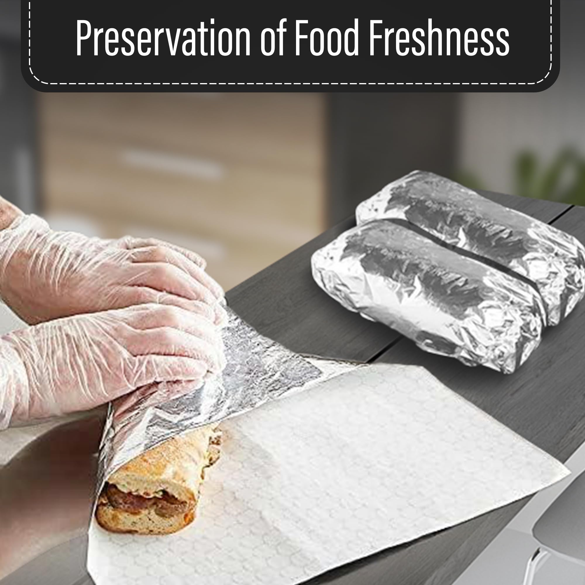 Recyclable Aluminum Foil Laminated Burrito Burger Wrapping Paper Custom Insulated Foil Sandwich Wrap Sheets