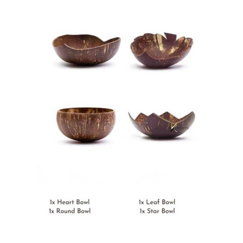 Newest Design Handmade Flower Shaped Eco-Friendly Vintage Coconut Shell Bowls Customized 10 13cm Vegan Organic Salad Bowl Party