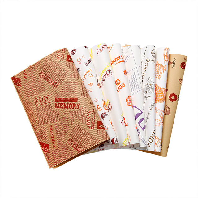 Wholesale Customized PE Coated Greaseproof Deli Wrap Paper Oil Proof Sandwich Hamburger Wax Paper for Food Bread Cakes