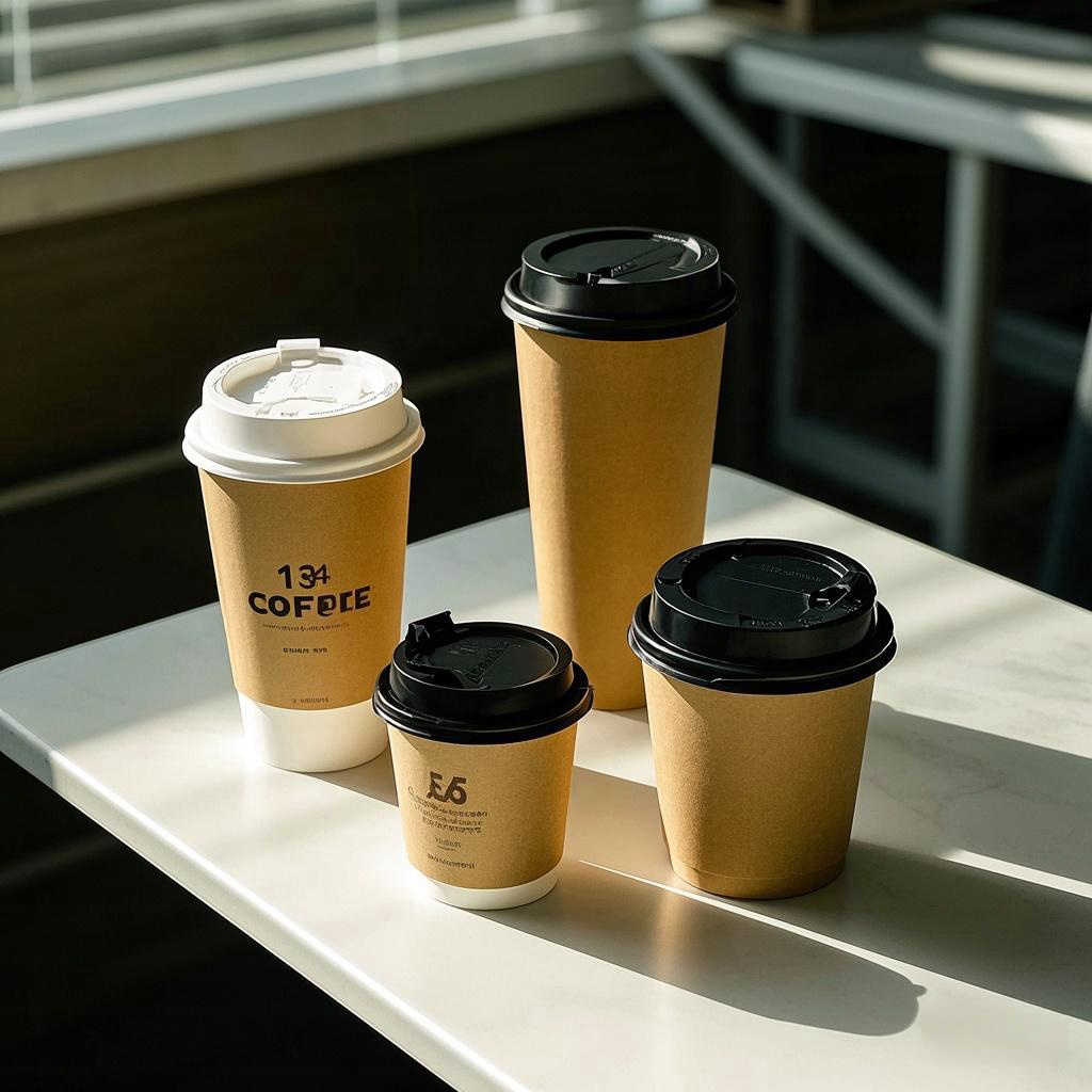 Custom Logo Disposable Double Wall Coffee PLA Paper Cup Waterproof 4oz/8oz/10oz/12oz/14oz/16oz Hot Drink Take Away Cups