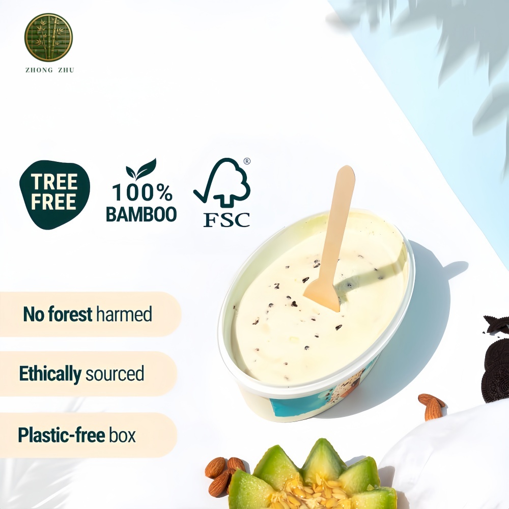 Wholesale Eco Disposable Bamboo Utensils, Biodegradable Cutlery with Kraft Packaging for Home Party &amp; Catering Use