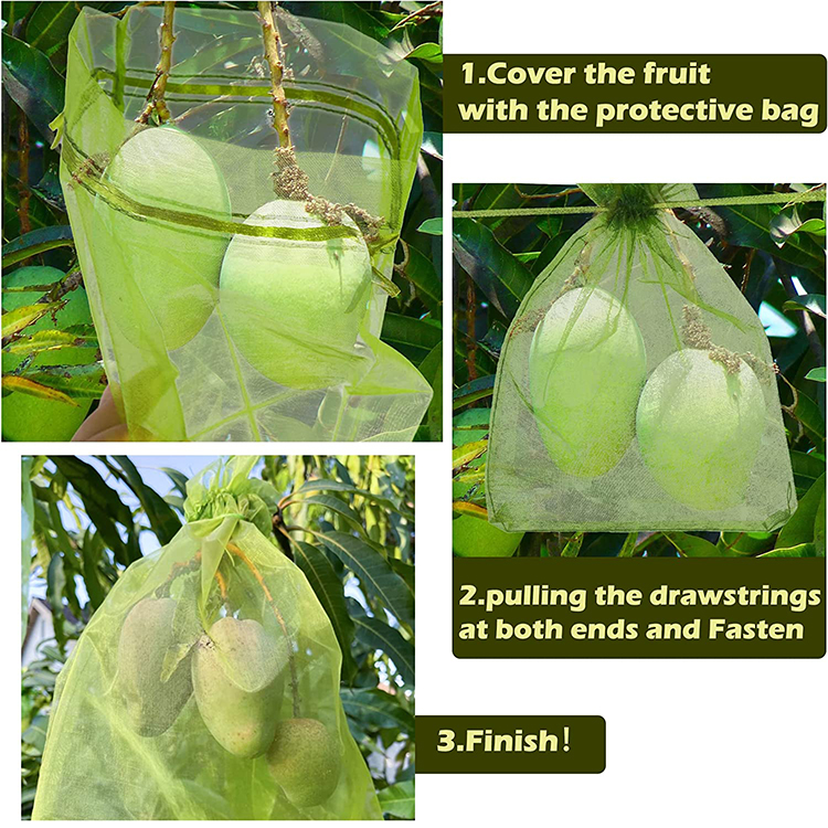 Reusable Net Grocery Guava Fruit Protection Bag/ Dry Fruits Packaging Bags/ Jute Fruit Bag for Anti Insect Bird Fly