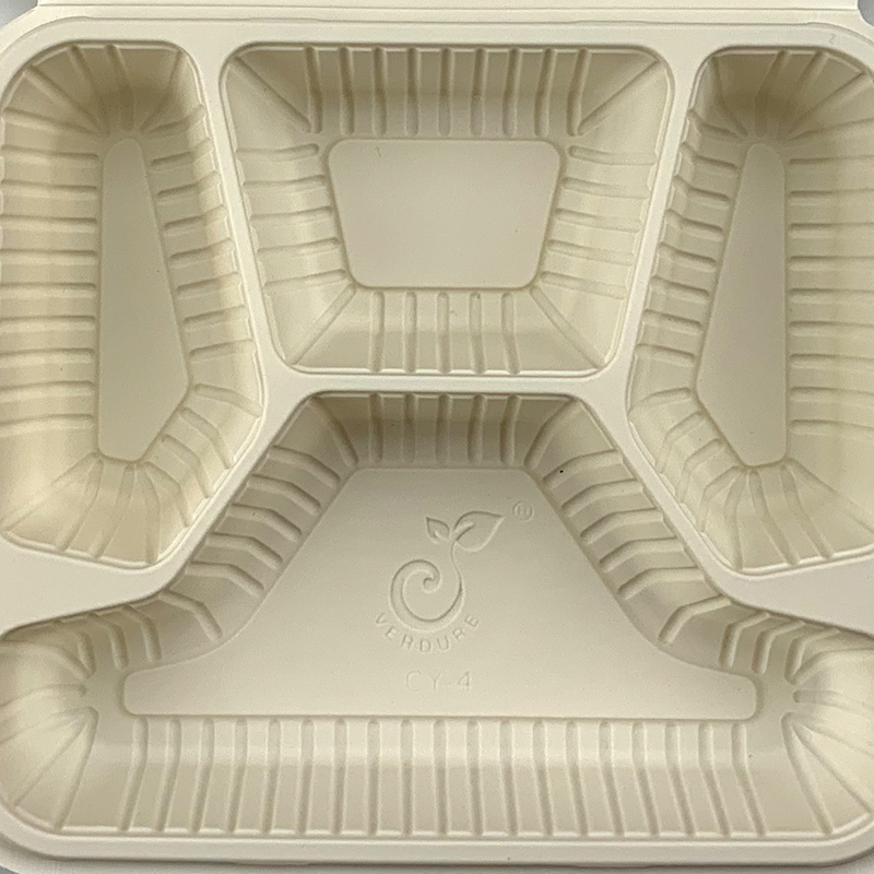 Biodigradable Disposable Folding Lunch Box With Tray 4 Compartment Plastic Container For Take Away Food Made In China