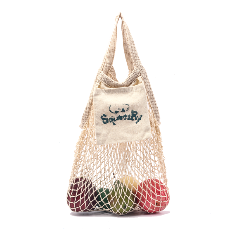 Custom Cotton Mesh Bag Packing Potatoes Fruit Net Bag Recycled Onion Garlic Potato Storage Bag