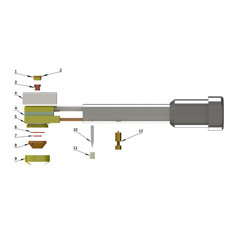 300A Plasma Bore Welding Torch Parts Diagram