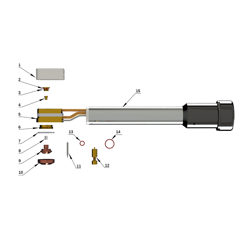 Plasma Bore Welding Torch 160A Parts Diagram