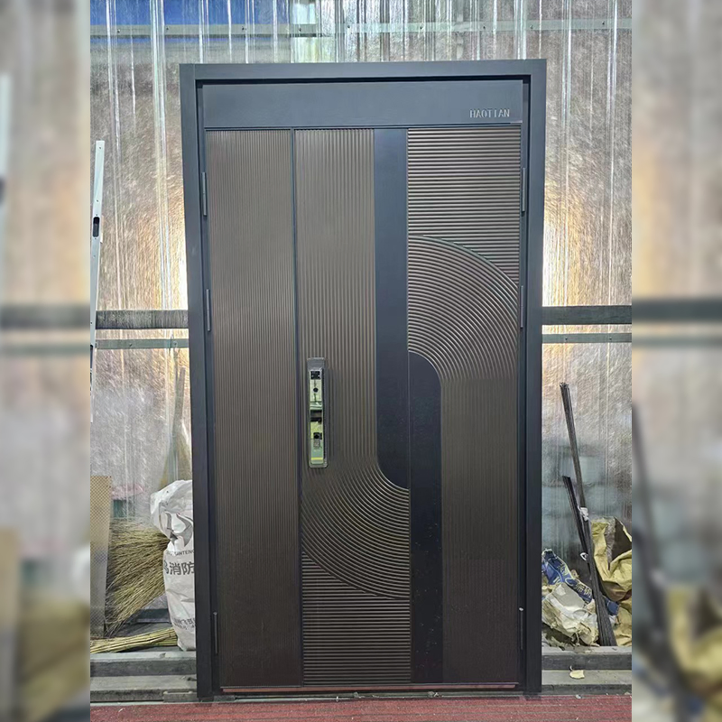 Porta de Entrada Dobrada Simples Frontal Segurança Exterior Aço Quarto Balanço Madeira Segurança Aço Inoxidável Padrão Não Fibra de Vidro PVC UPVC Alumínio