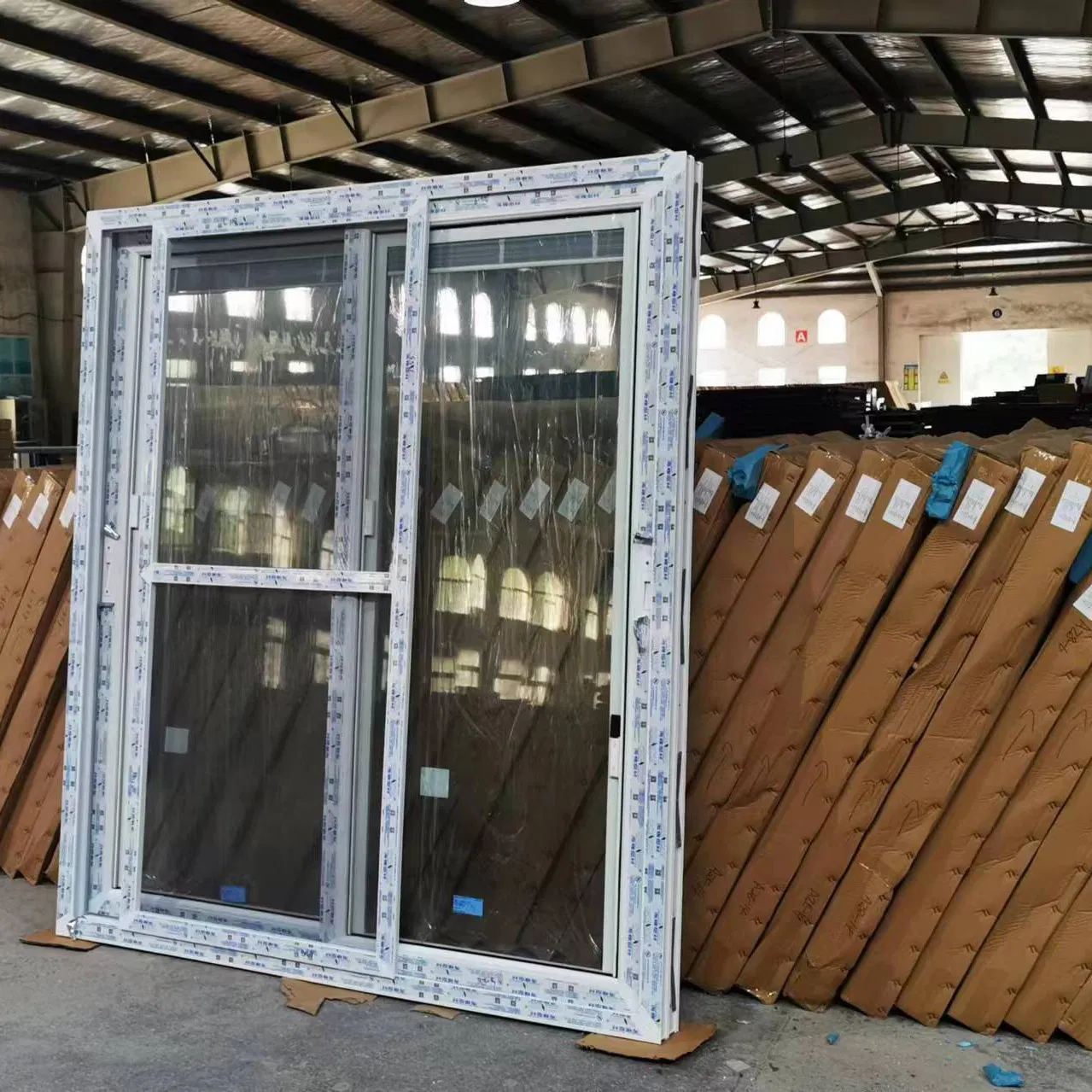 Portas de Correr de Vidro de Plástico Duplo Kdsbuilding em PVC para Casa