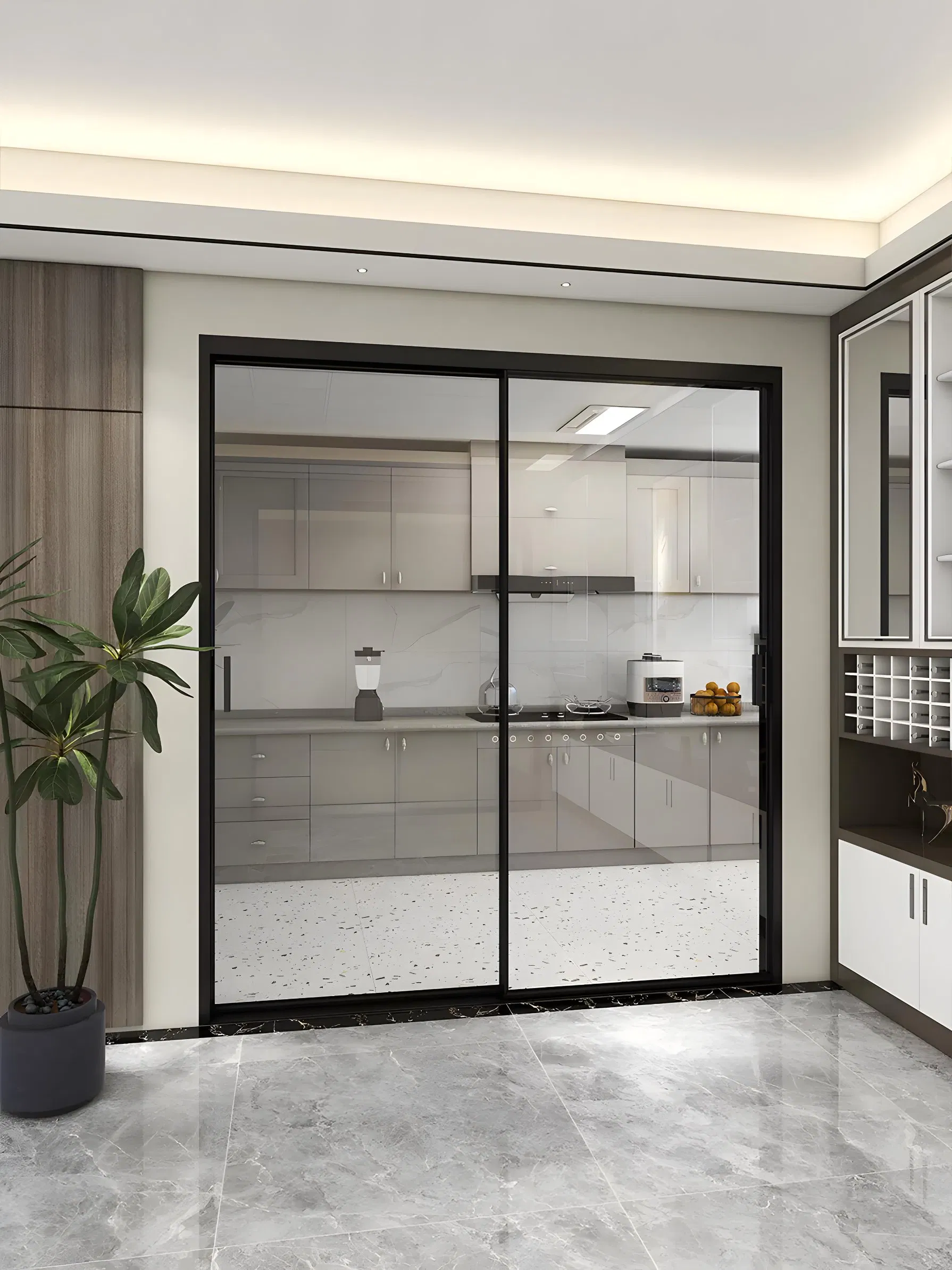 Fabricante Principal Porta de Vidro Transparente à Prova d'Água para Dividir Espaços em Plano Aberto