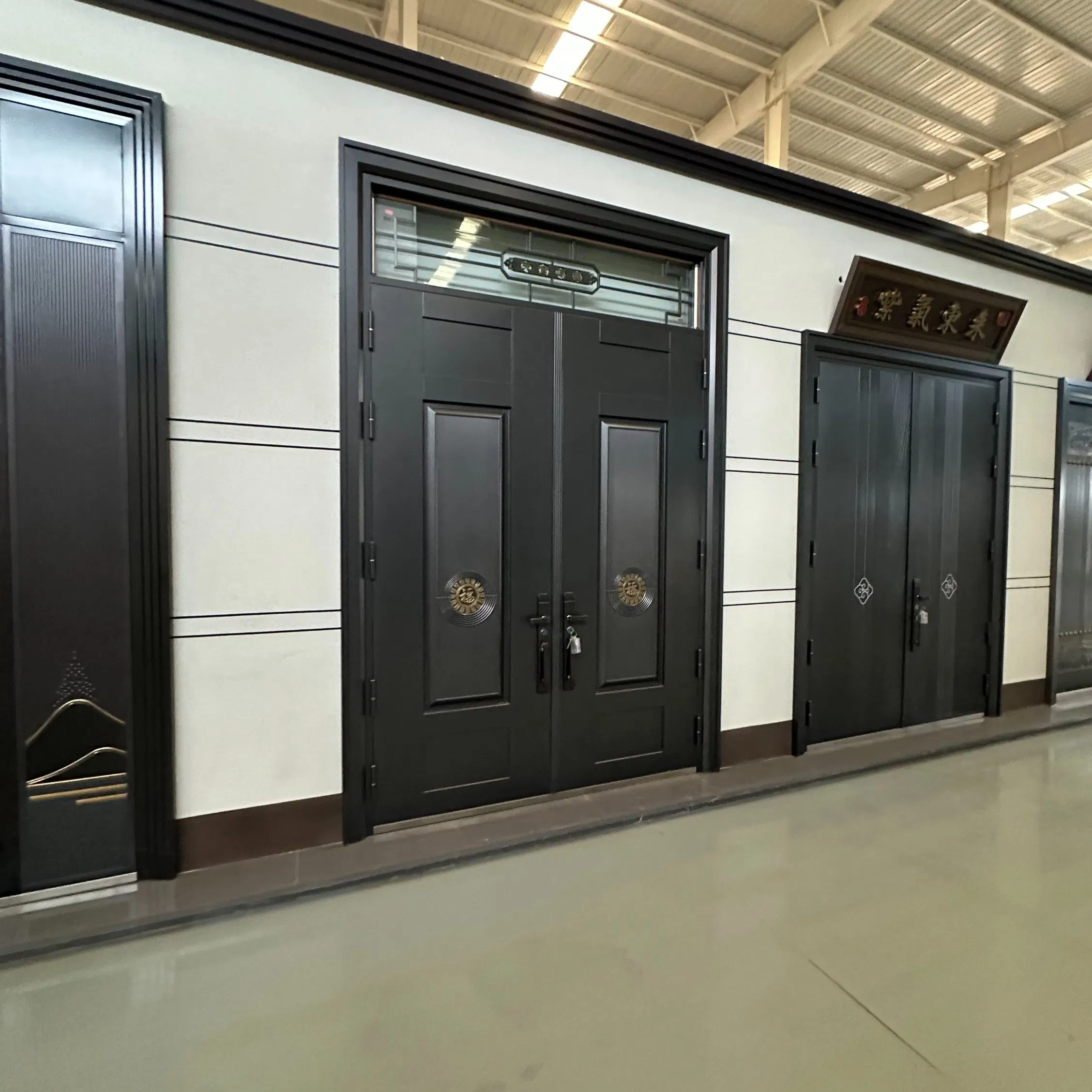 Porta de Entrada Frontal de Ferro Dupla Simples Segurança Exterior Aço Quarto Balanço Madeira Segurança Aço Inoxidável Padrão Não Fibra de Vidro PVC UPVC Alumínio