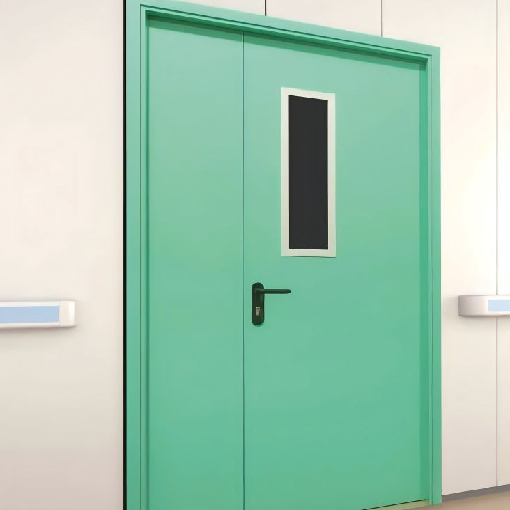 Porta de Segurança Sólida de Metal Galvanizado Certificada UL com Resistência ao Fogo de Duas Horas, Anti-Invasão, de Saída de Emergência, Isolada Acusticamente