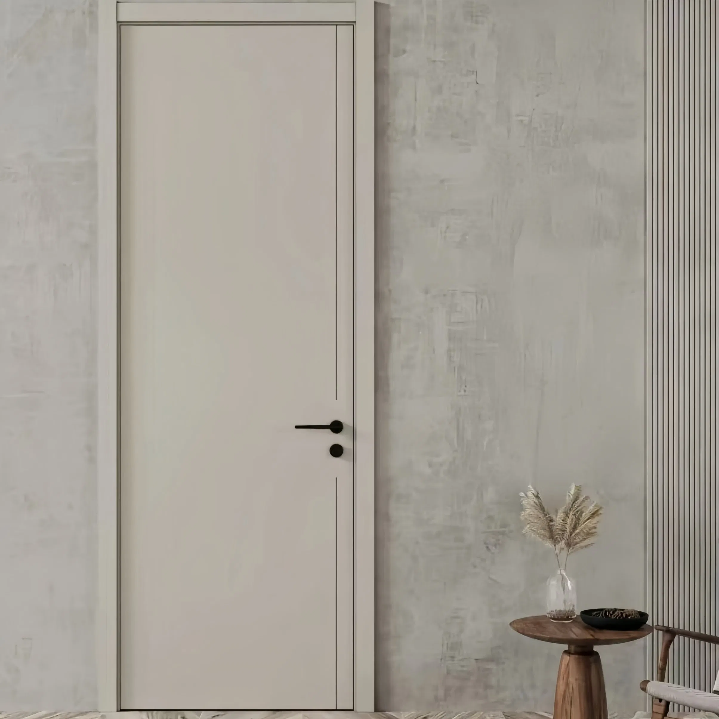 Porta Composta de Madeira Sólida Cozinha PVC MDF Madeira Interior Banheiro Personalizada Quarto Deslizante Vidro Francesa Design de Porta em Compensado