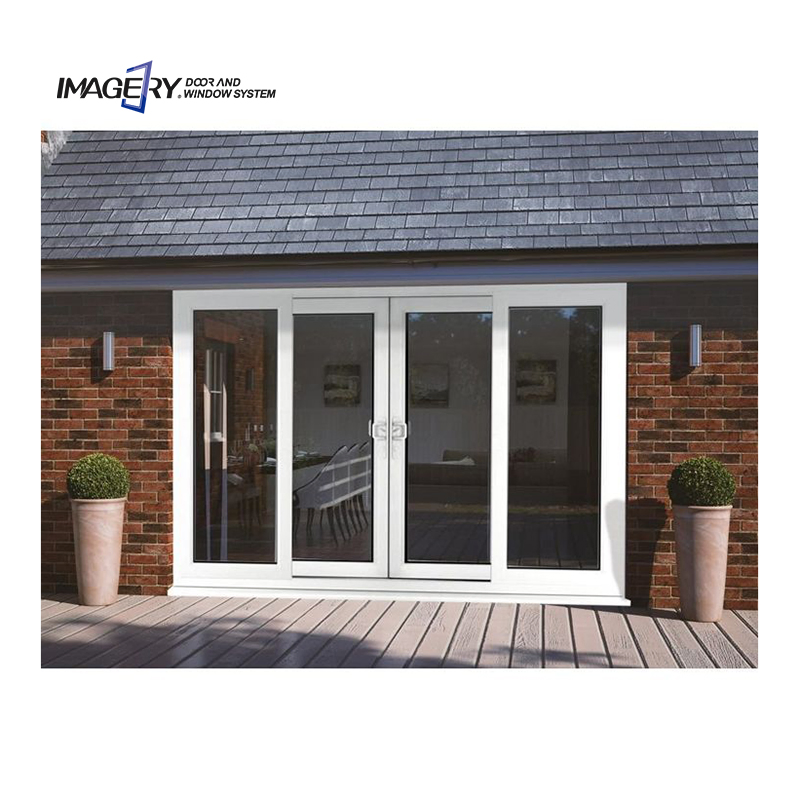 Material de Construção Porta Deslizante de Vidro Temperado Duplo em Plástico UPVC PVC