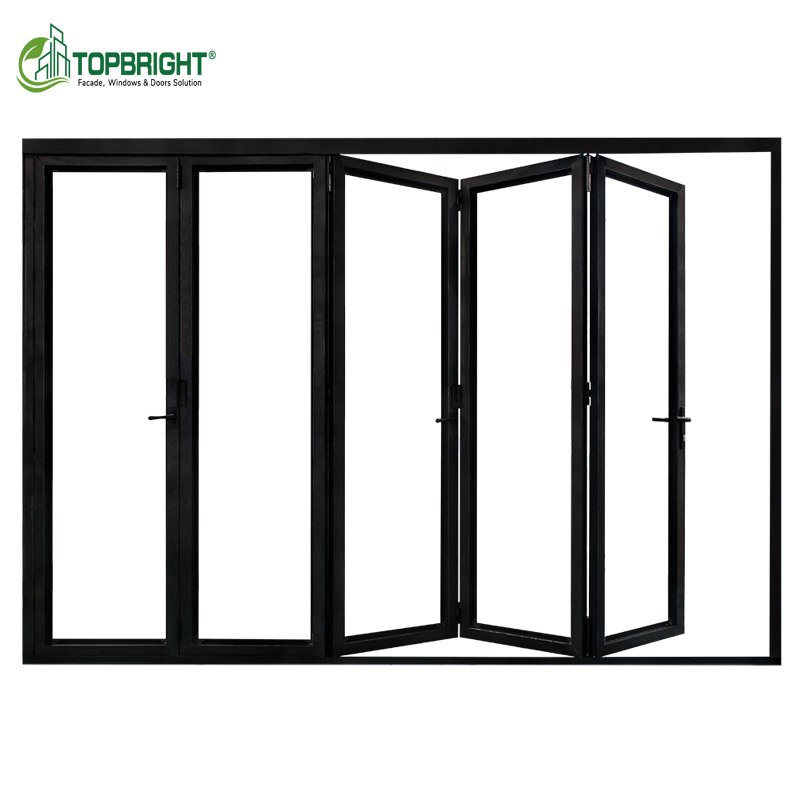 Porta de Alumínio Externa para Varanda, Pátio, Vidro Acústico, Jardim, Porta Bifolding de Alumínio