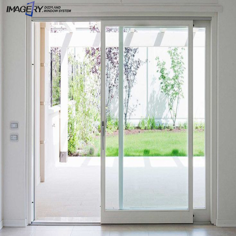 Material de Construção Porta Deslizante de Vidro Temperado Duplo em Plástico UPVC PVC