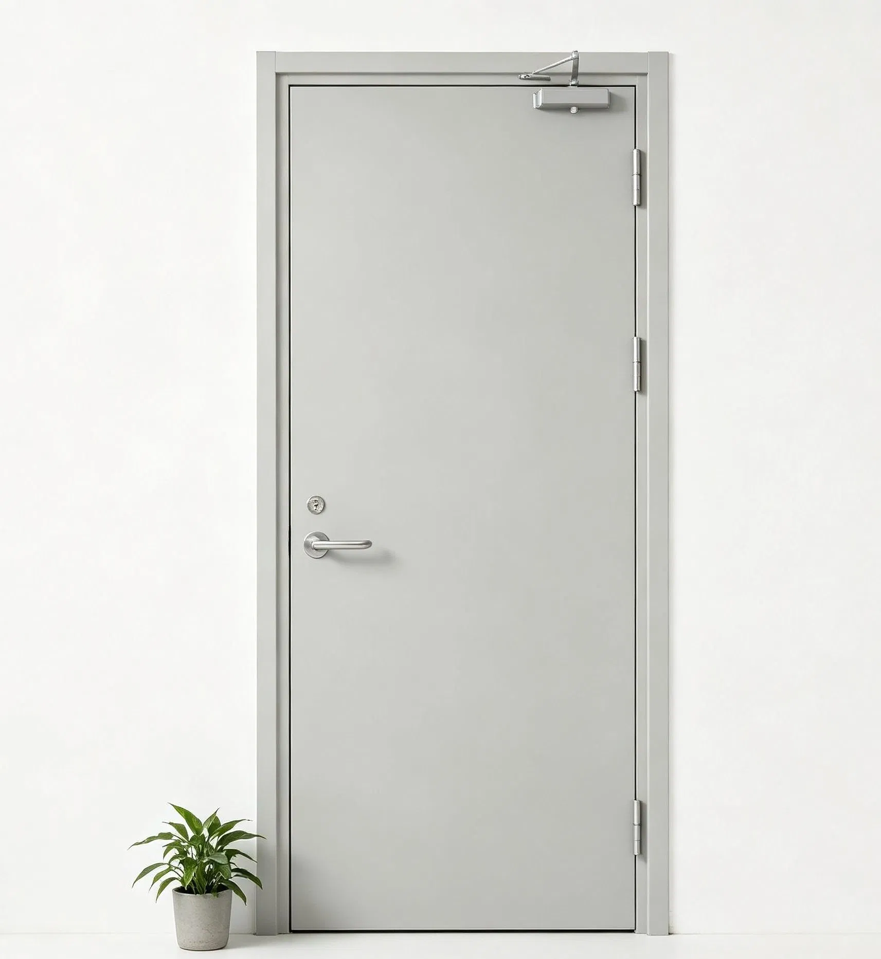 Porta de Aço Resistente ao Fogo Moderna com Vidro de Visão Clara para Projeto Comercial de Hotel e Edifício de Escritórios
