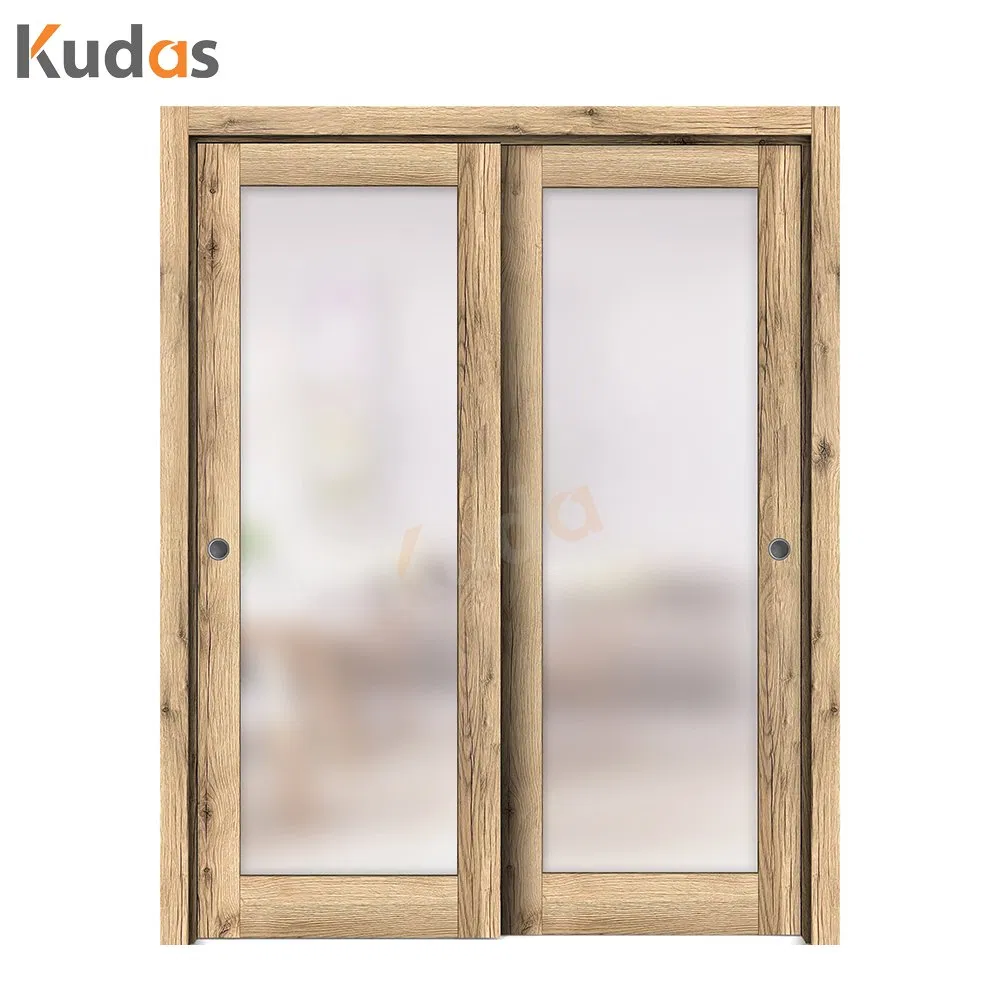 Porta de vidro exterior de duas folhas em estilo francês, porta de PVC para interiores, portas de madeira