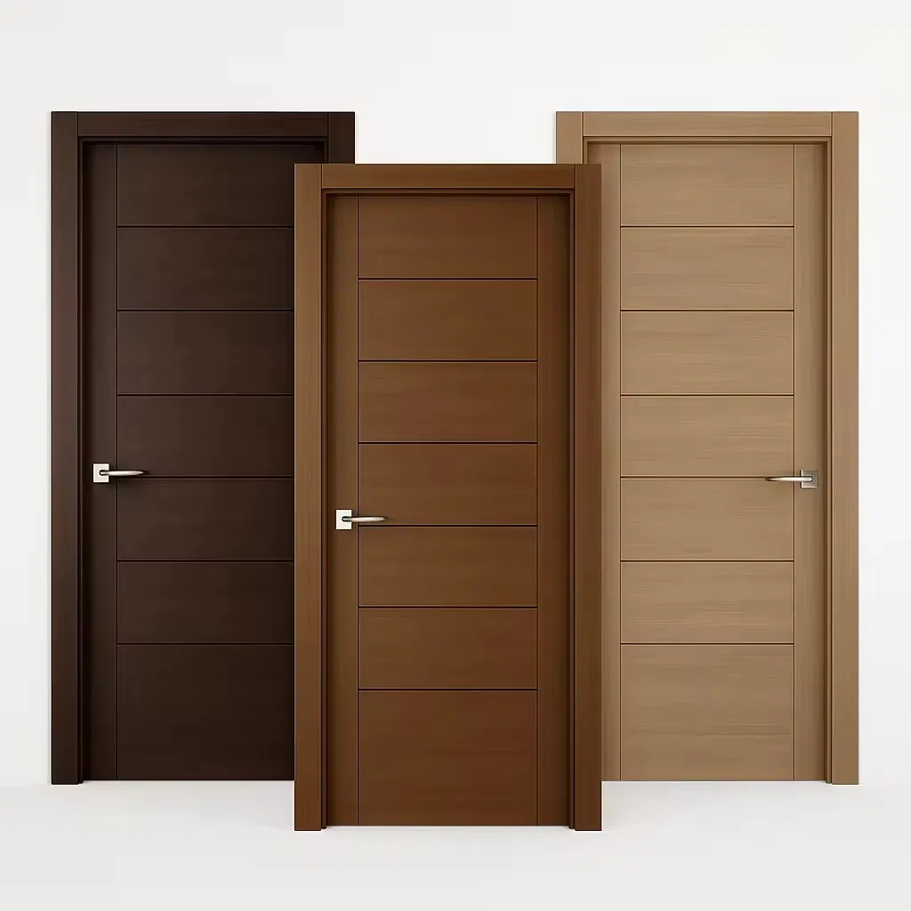 Porta de Madeira Sólida de Design Moderno para Interior, Porta de Entrada Composta para Casa, Porta Principal de Teak de Segurança, Porta Pivotante Classificada para Fogo, Venda por Atacado