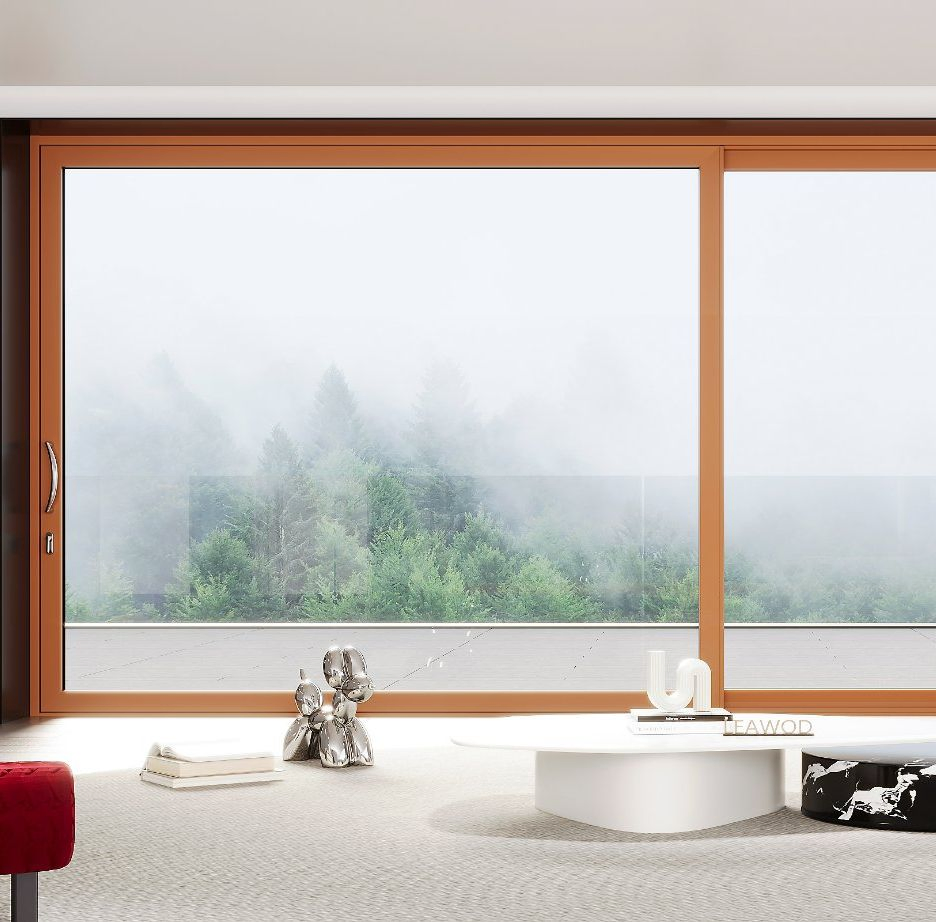Porta deslizante de madeira e alumínio de design luxuoso e eficiente em energia para pátio elegante de hotel