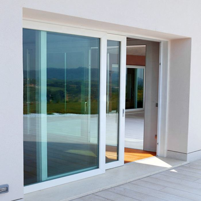 como 2047 Preço de Fábrica Padrão Australiano Vidro UPVC Plástico Pátio Vinil PVC Portas Deslizantes