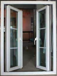 Porta dupla francesa de exterior para casa, entrada de villa, portas de PVC com abertura pivotante, porta de pátio, porta de guilhotina em UPVC