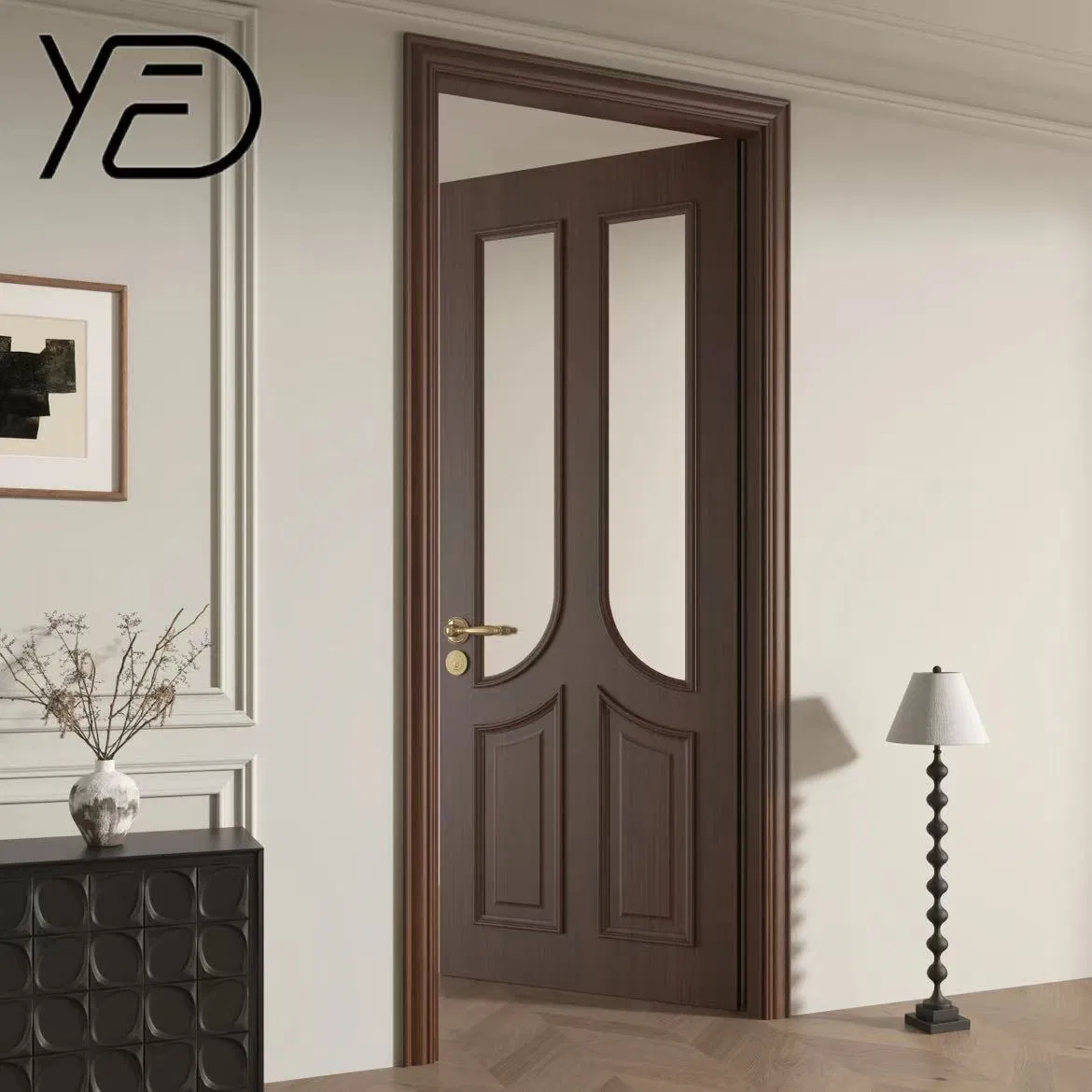 Porta de Entrada de Madeira Sólida em PVC Premium para Móveis de Casa, MDF, Madeira de PVC, Interior, para Casas Modernas, Cozinha e Banheiro