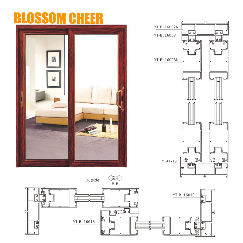 Design de Porta de PVC Deslizante Pesada para Quarto, Portas de Plástico UPVC em Madeira
