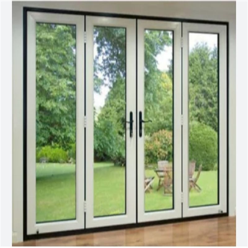 Impacto do Vento Perfil UPVC Abertura de Janela de Casamento Porta de PVC Dupla Vidro com Tela