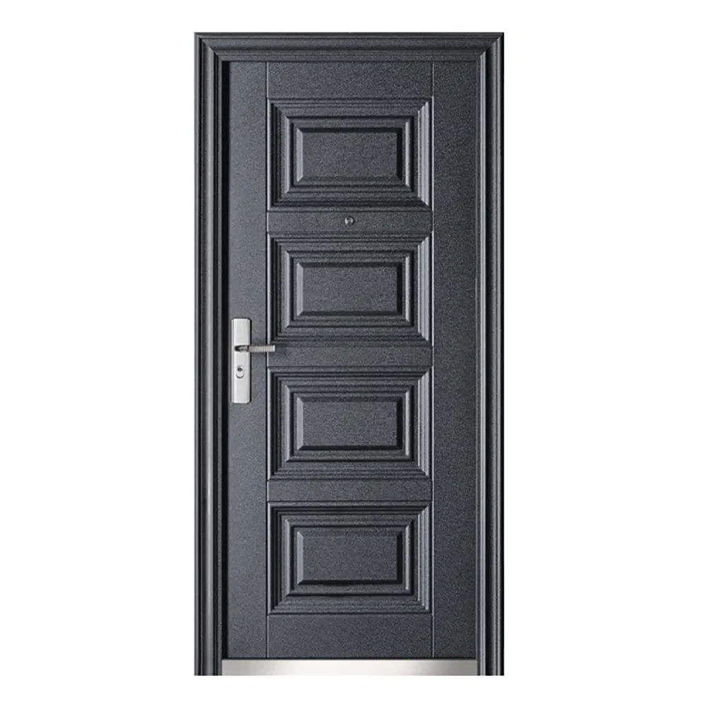 Porta de Aço Revestida a Pó Cinza de Design Moderno para Projeto
