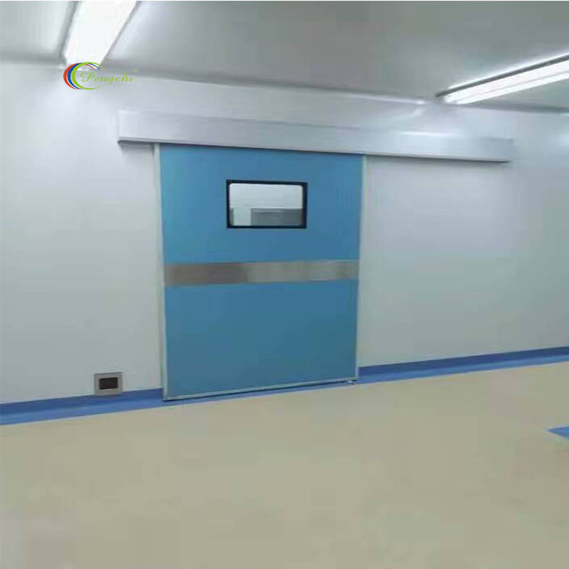Porta deslizante automática de metal aço resistente ao fogo, à prova de mofo e durável, acionada por energia, para móveis hospitalares com CE