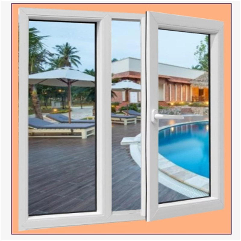 Impacto do Vento Perfil UPVC Abertura de Janela de Casamento Porta de PVC Dupla Vidro com Tela