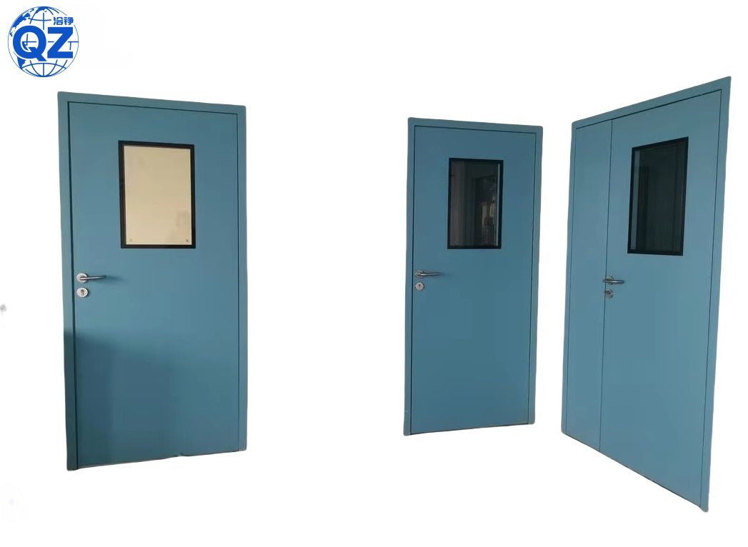 Porta Metálica Oca de Aço Galvanizado Porta Resistente ao Fogo Porta de Aço Classificada para Hospital Corredor Externo Porta de Fogo