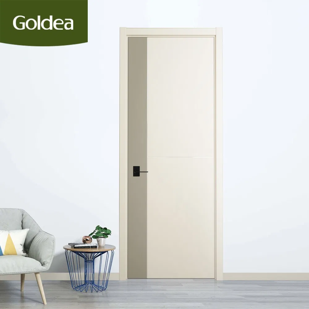 Goldea 39 Anos Preço de Fábrica por Atacado Design Moderno Porta de Madeira MDF PVC Personalizada para Projeto Casa Vila Apartamento Residencial Escritório