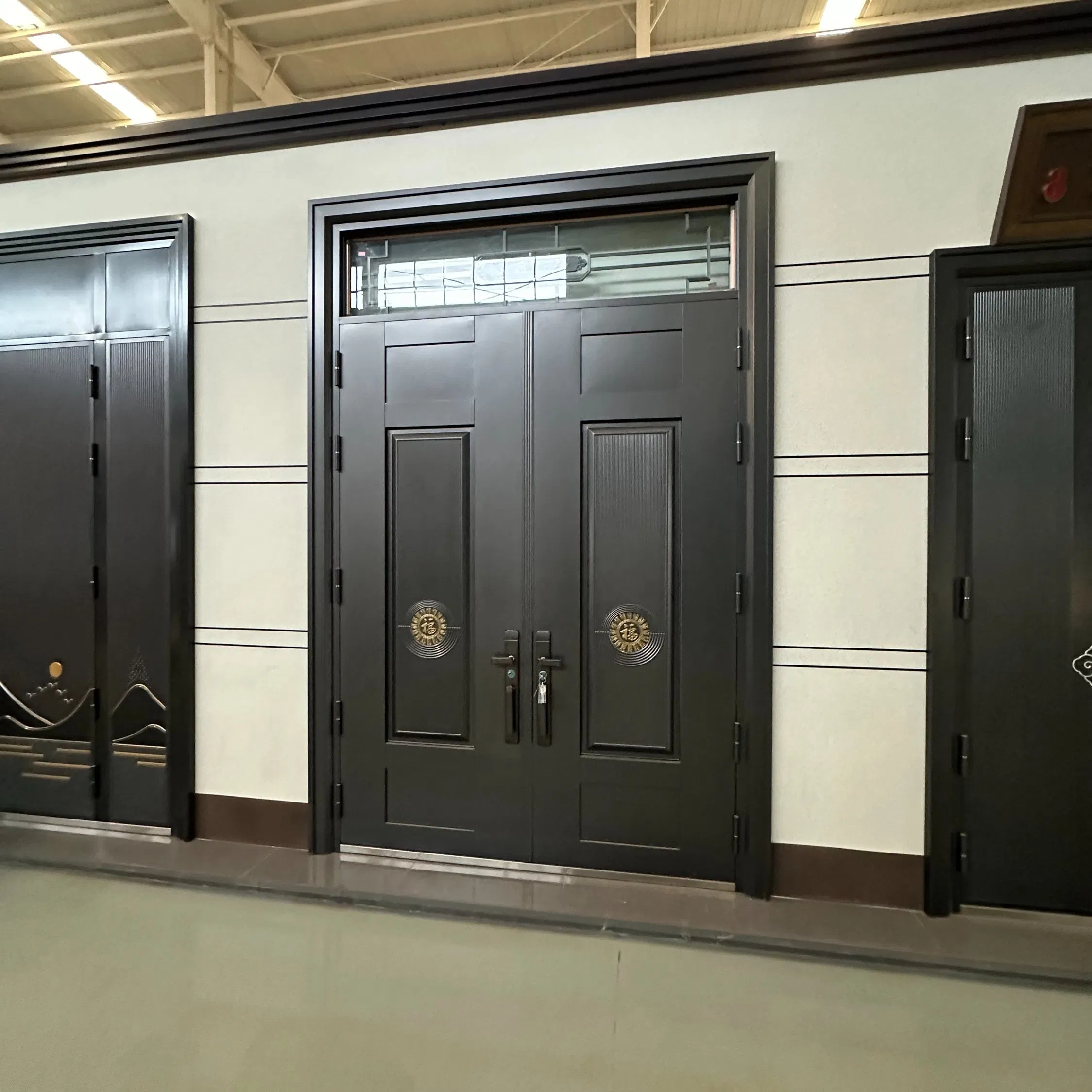 Porta de Entrada Frontal de Ferro Dupla Simples Segurança Exterior Aço Quarto Balanço Madeira Segurança Aço Inoxidável Padrão Não Fibra de Vidro PVC UPVC Alumínio